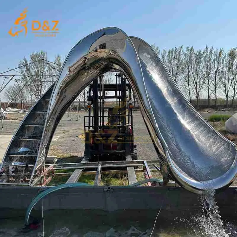 Large Modern Metal Slide Sculpture Fountain for Outdoor DZJ-508