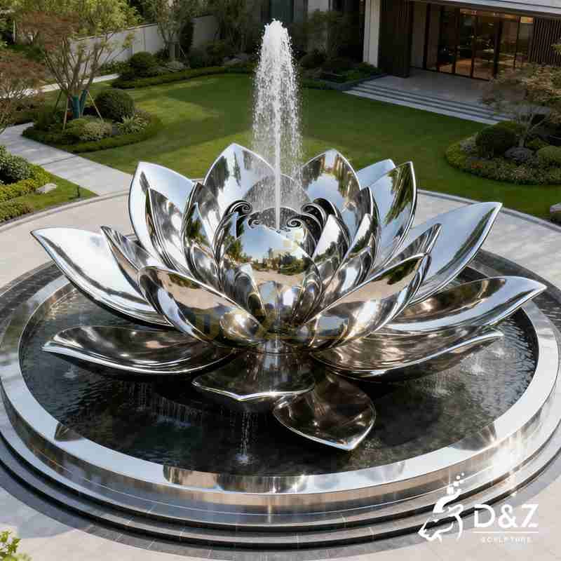 Blooming Metal Lotus Flower Fountain for Outdoor DZJ-516