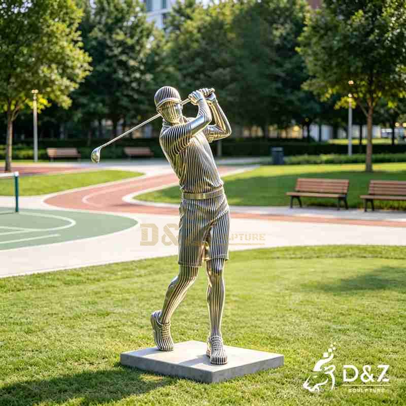 Abstract Metal Golfer Sculpture for Outdoor DZJ-519