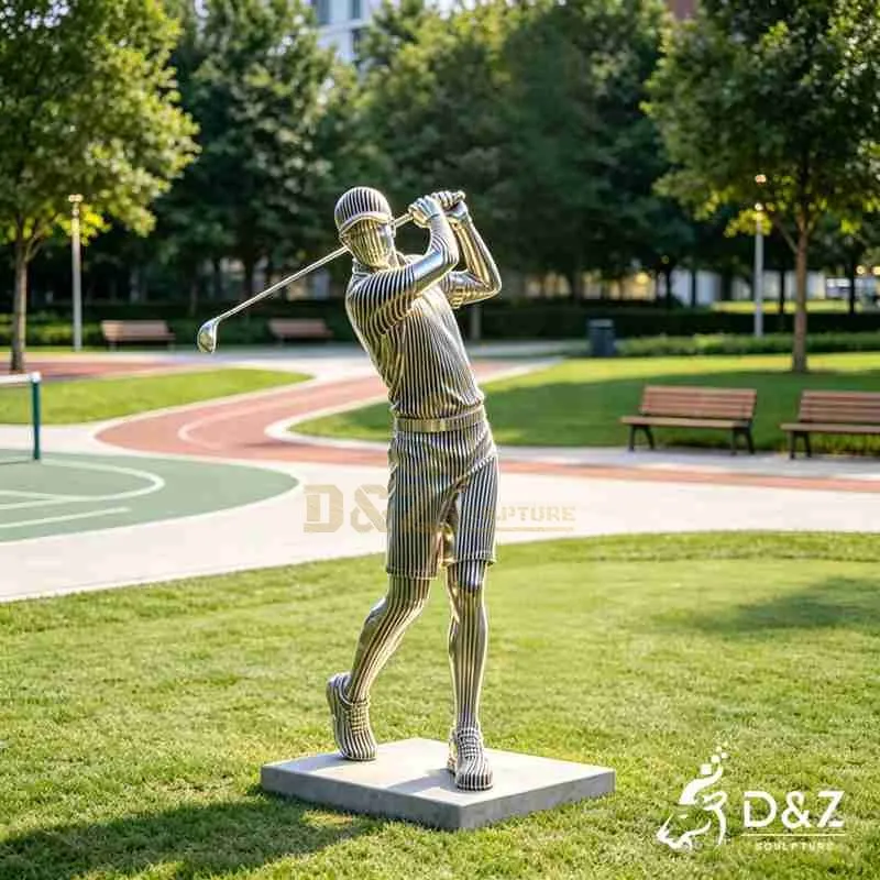 Abstract Metal Golfer Sculpture for Outdoor DZJ-519