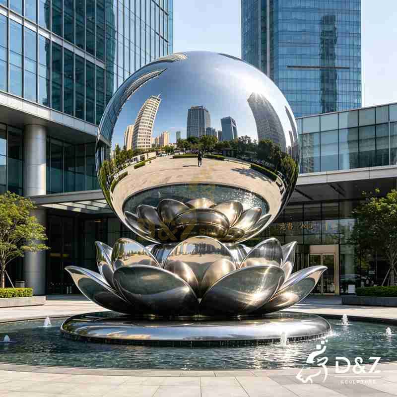 lotus flower garden sculpture