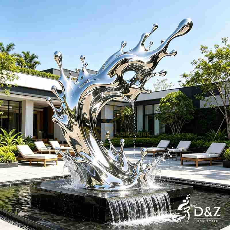 Large Outdoor Modern Metal Water Fountain for Sale DZJ-525