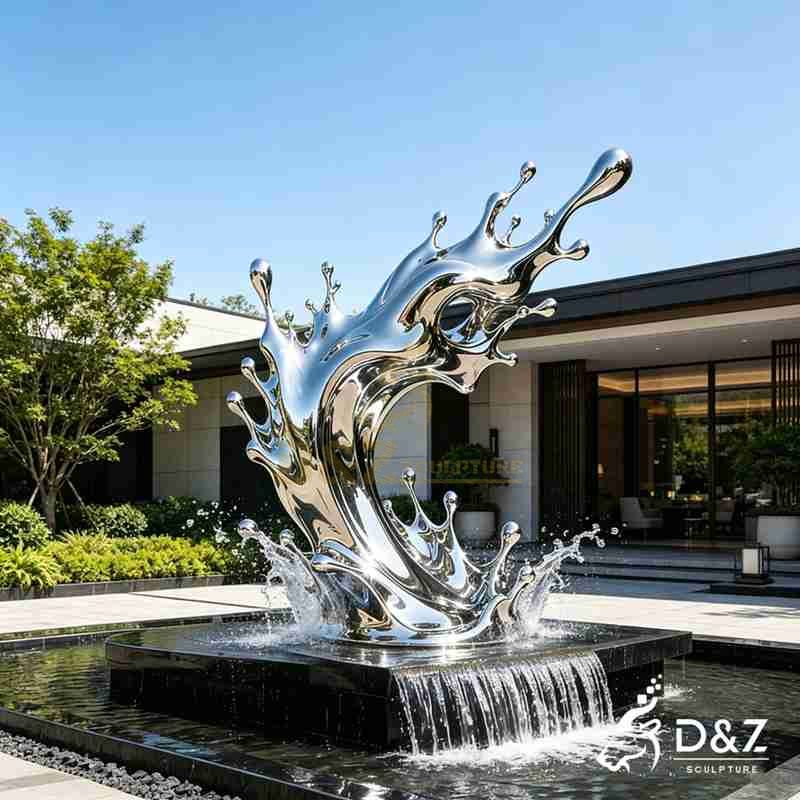 large metal water fountains