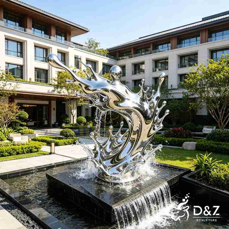 large modern water fountain