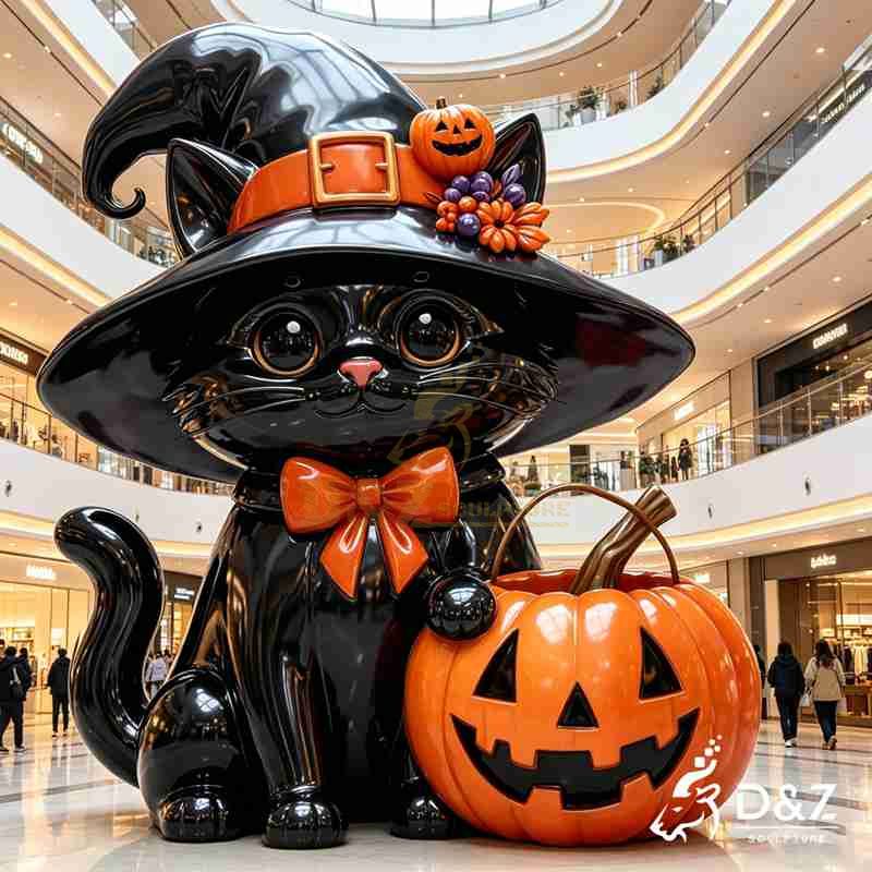halloween cat sculpture