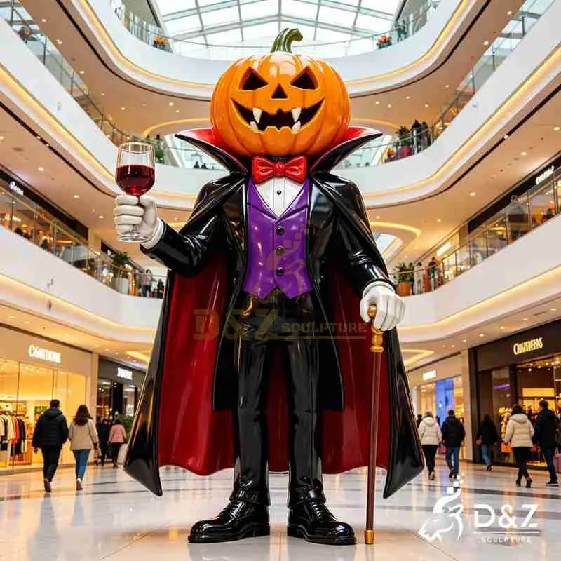 Metal Pumpkin Vampire Sculpture for Halloween DZJ-530