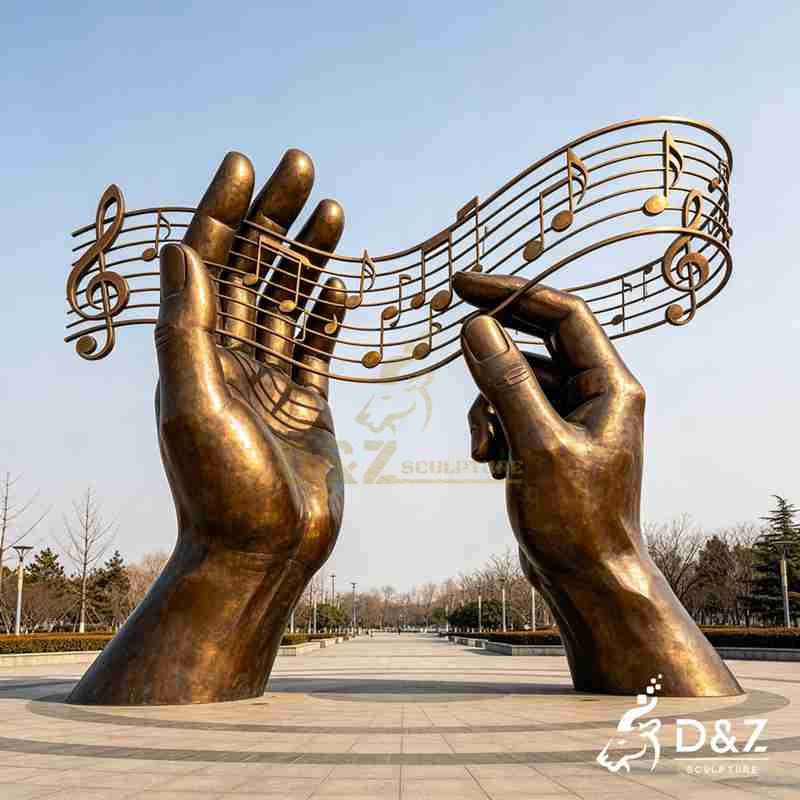 hand holding sculpture