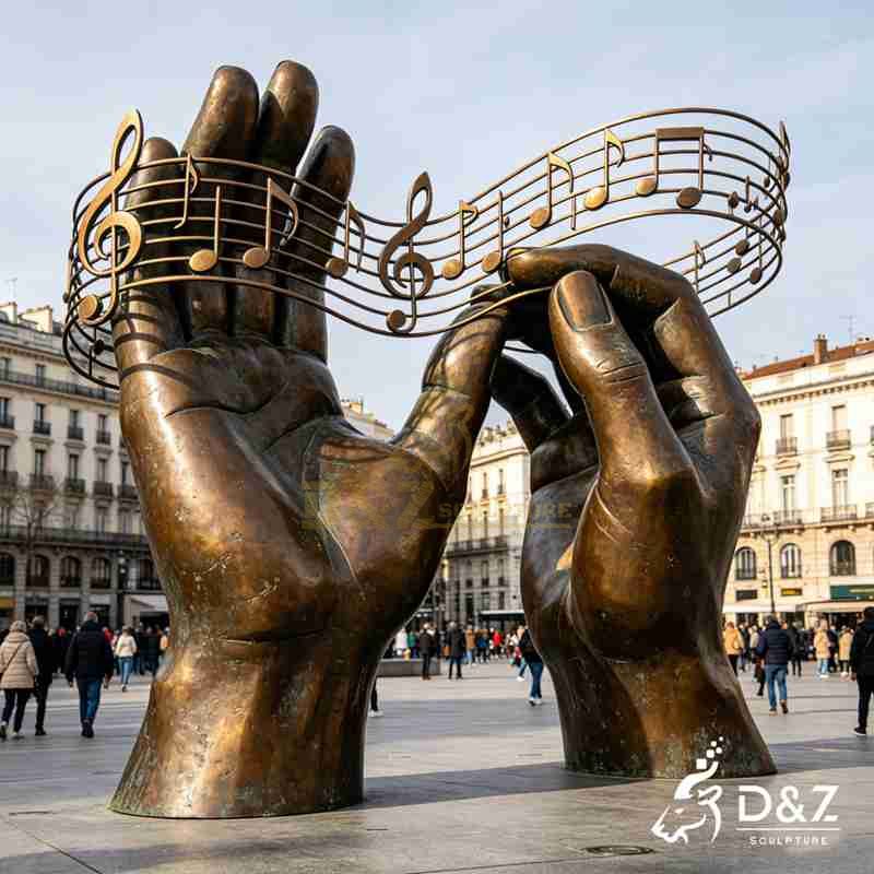 large hand sculpture