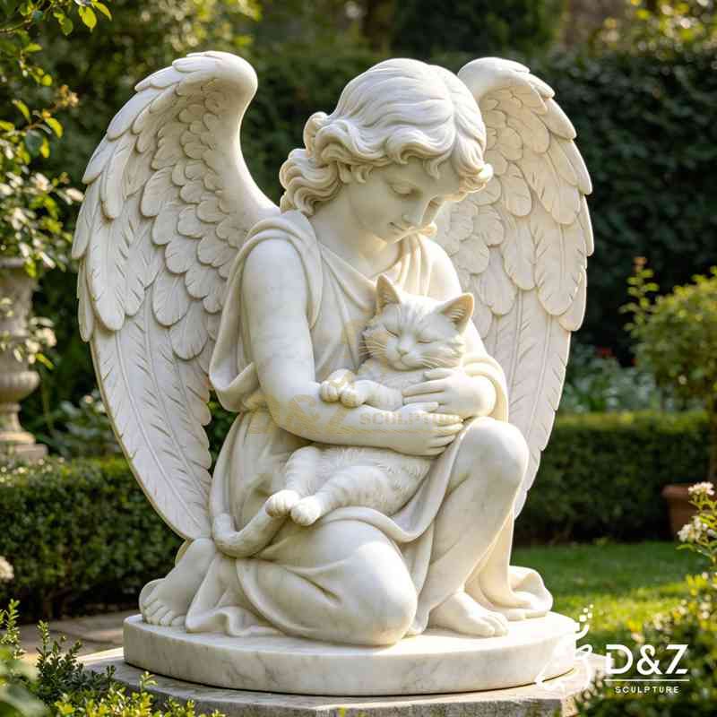 white marble angel statue