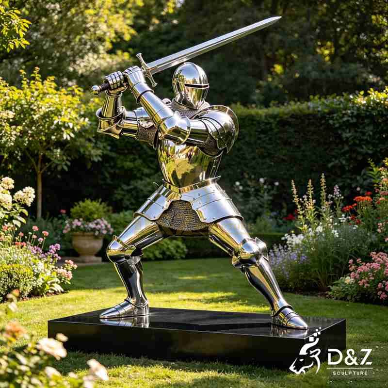 Metal Armor Medieval Knight Sculpture for Garden DZJ-538
