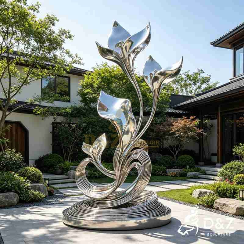 orchid on stand sculpture