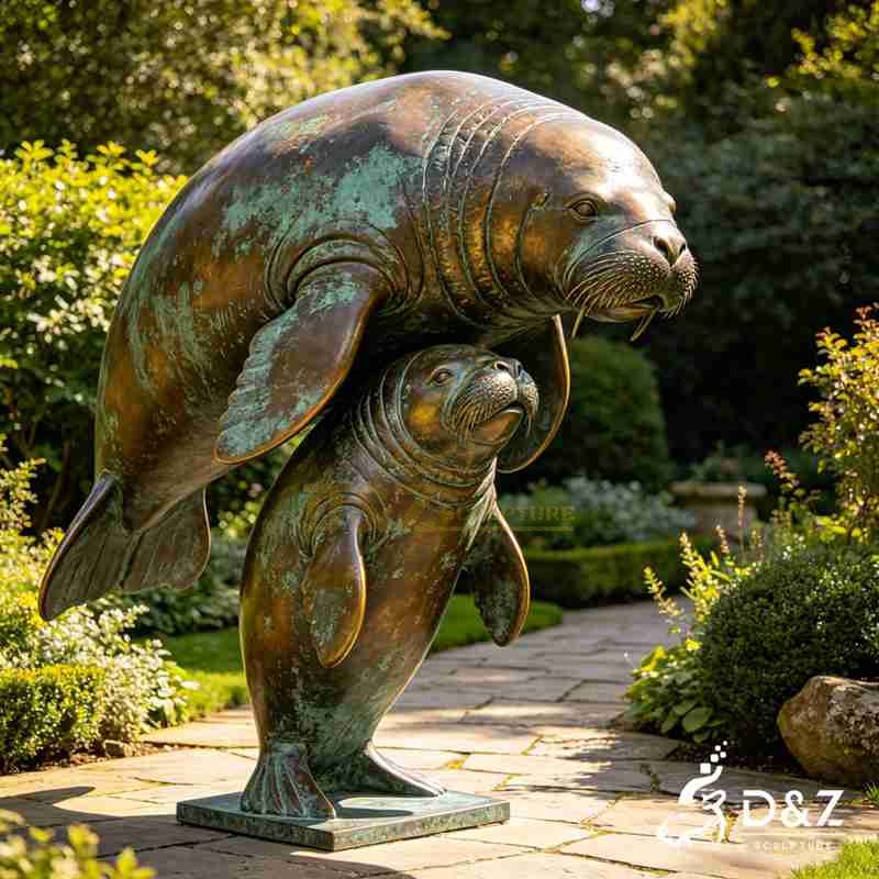 large manatee statue