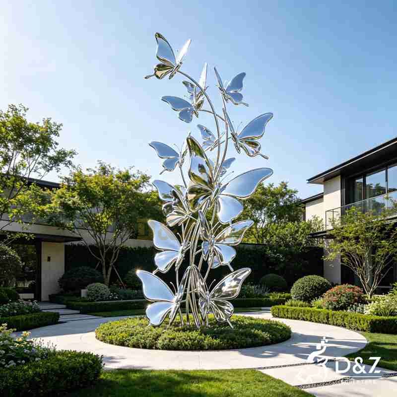 Large Outdoor Metal Butterfly Garden Sculpture for Sale DZJ-542