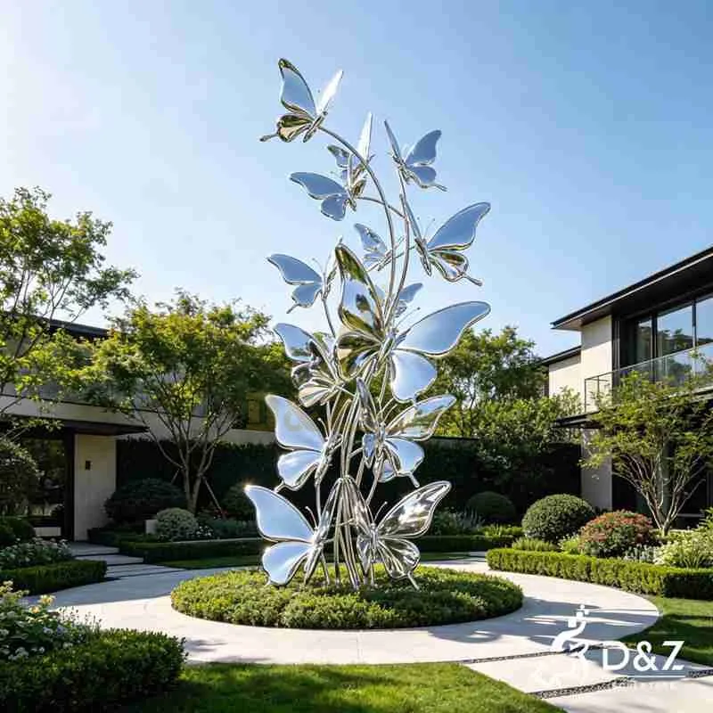 Large Outdoor Metal Butterfly Garden Sculpture for Sale DZJ-542