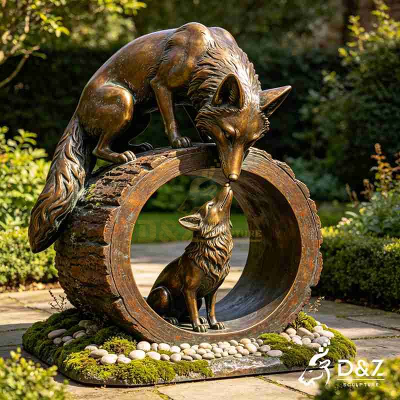 Large Bronze Fox Garden Statue for Outdoor DZJ-545