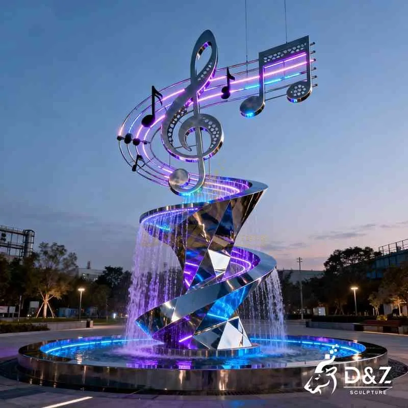 Modern Metal Music Note Fountain for Outdoor DZJ-552