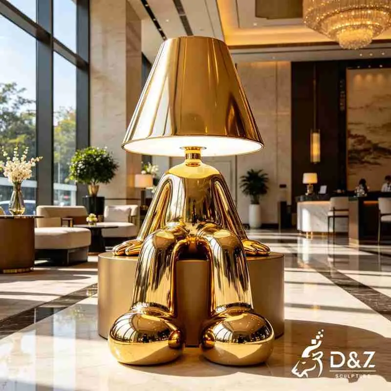Large Modern Gold Metal Human Floor Lamp for Hotel DZJ-561