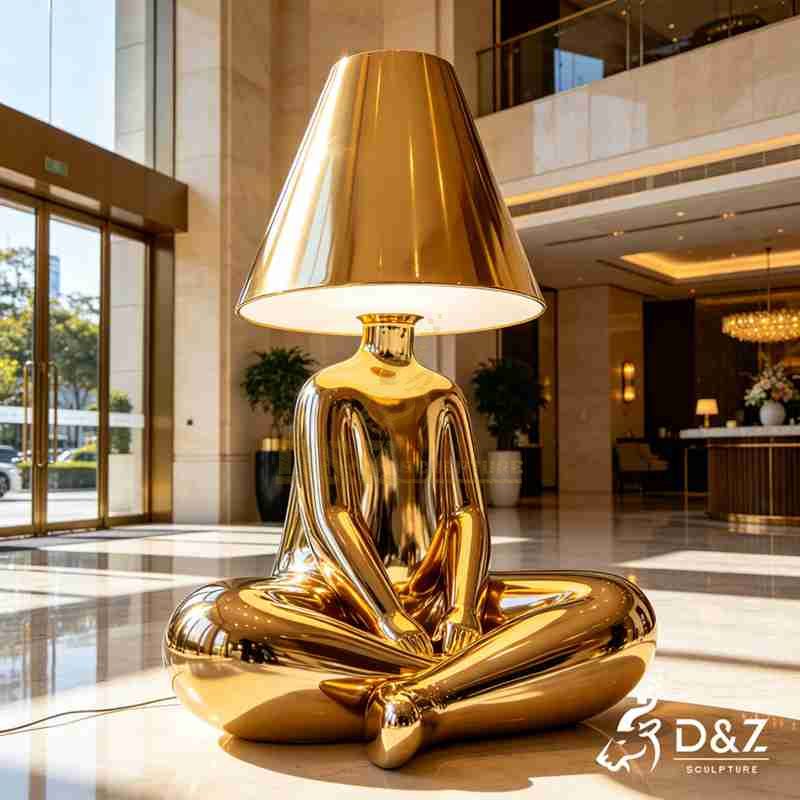 gold metal floor lamp