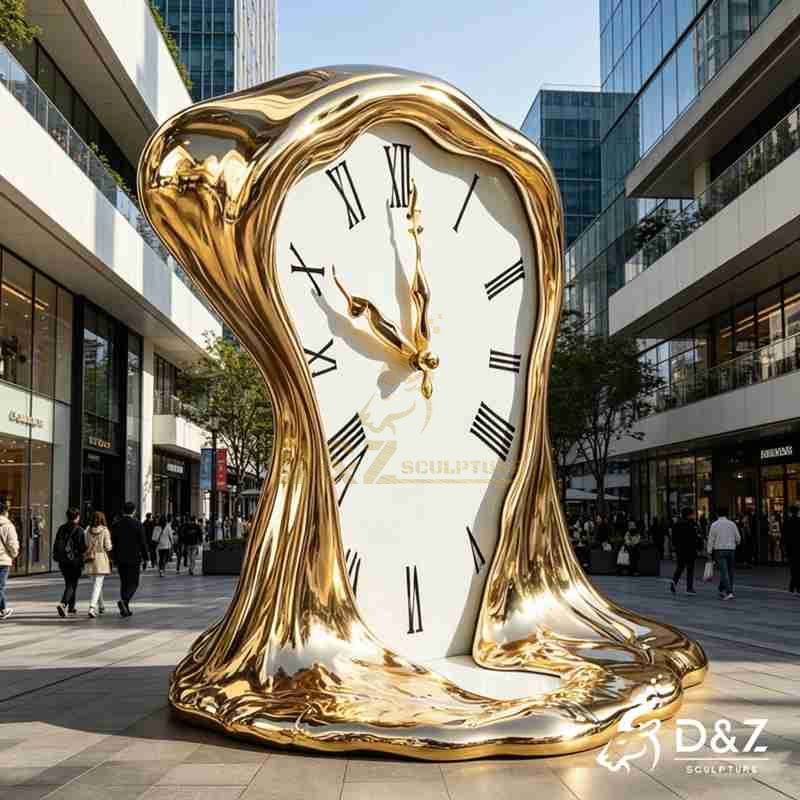 abstract clock sculpture