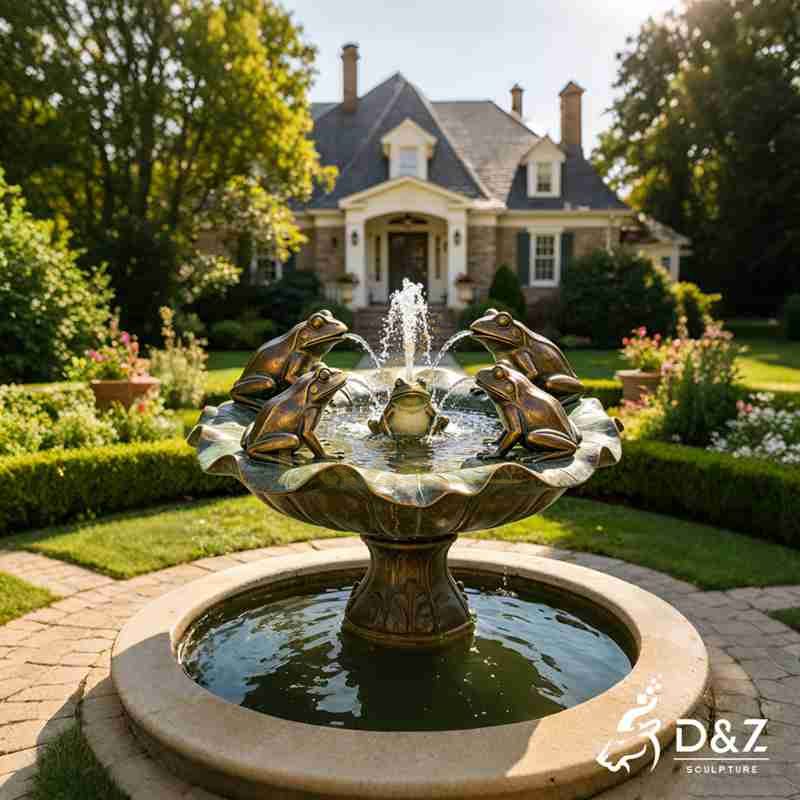 large frog fountain