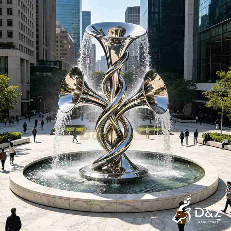 Large Modern Metal Trumpet Fountain for Outdoor DZJ-576