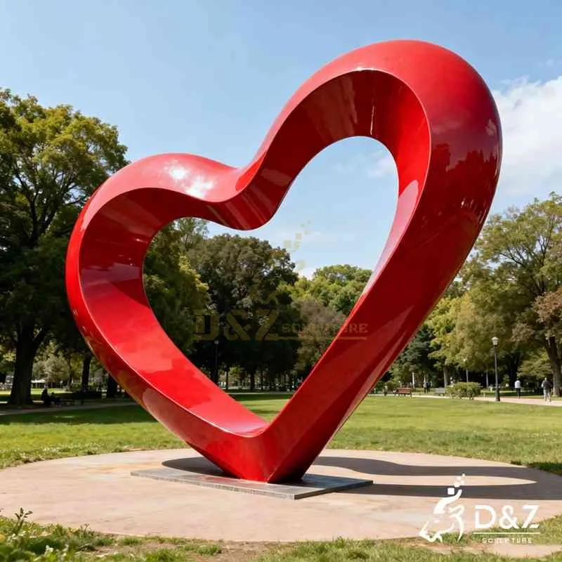 Large Metal Red Open Heart Sculpture for Outdoor DZJ-578