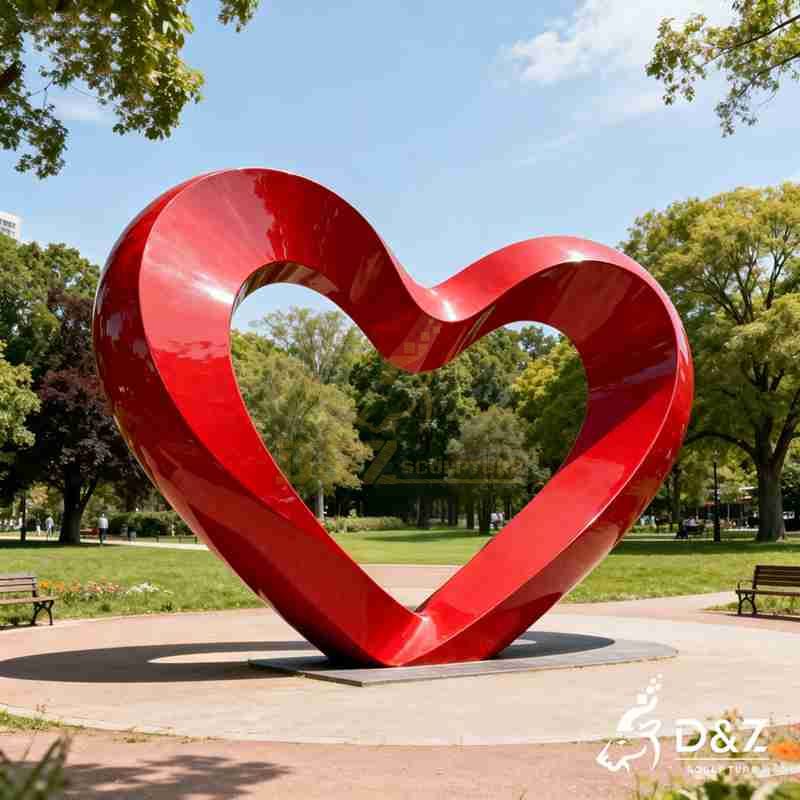 red heart sculpture