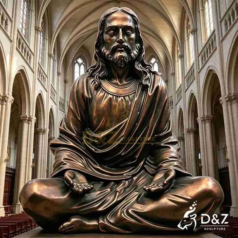 The peace of christ jesus meditating statue
