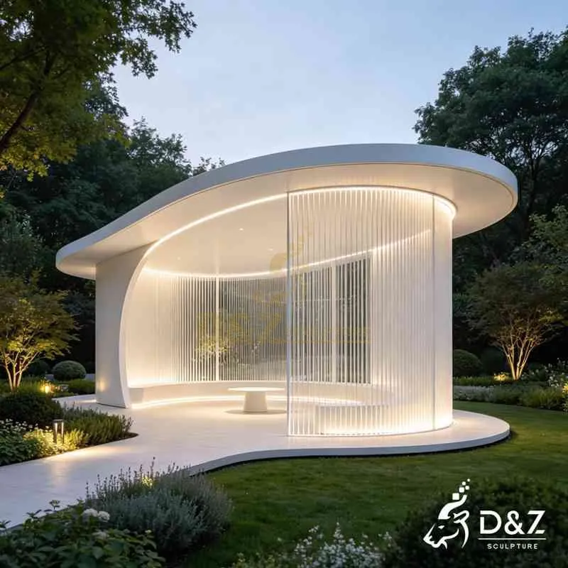 Outdoor Metal Round Minimalist Modern Gazebo for Garden DZJ-593