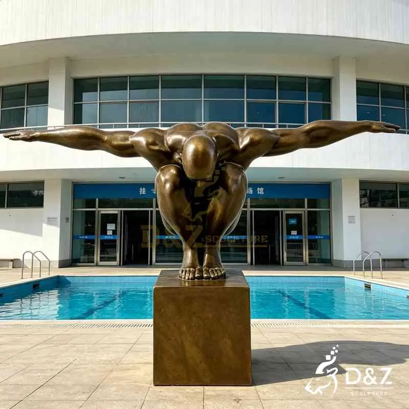 Olympic man with arms stretched out bronze statue Olympic man with arms stretched out bronze statue
