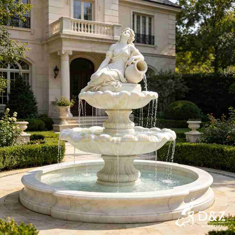 Large Marble Lady Statue Fountain for Outdoor DZJ-597