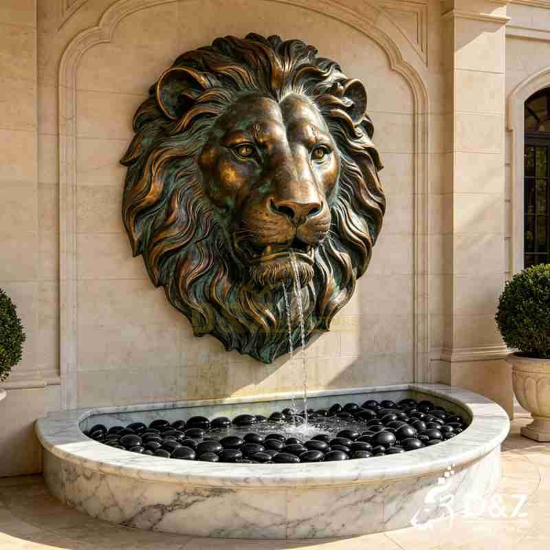 lion head wall fountain