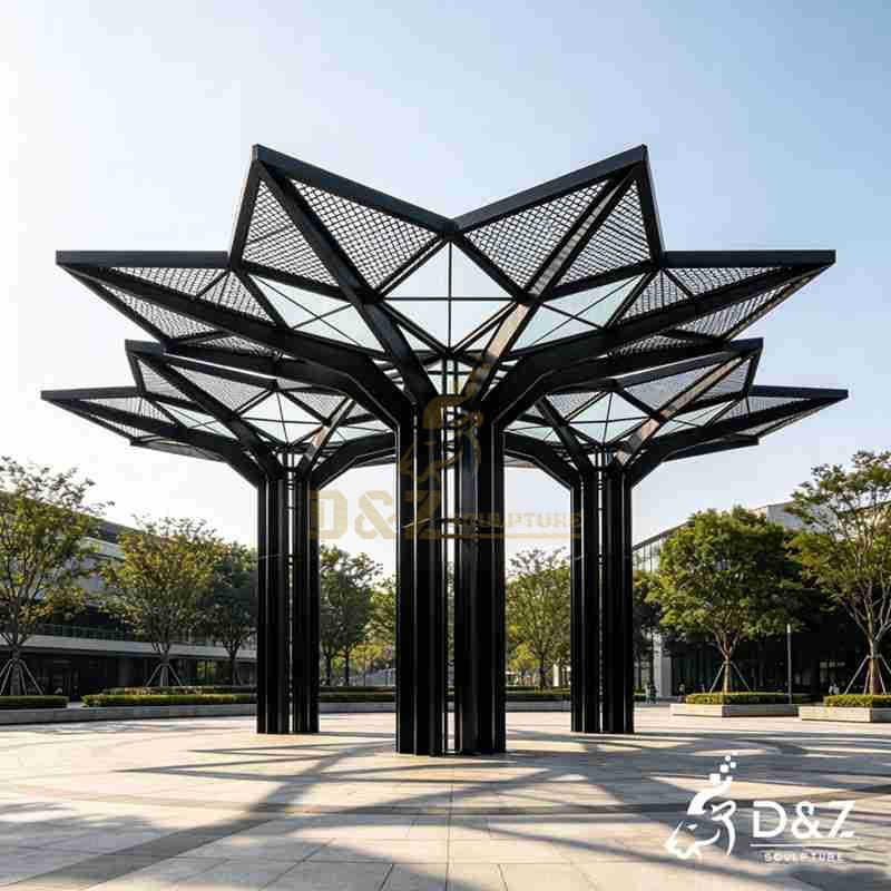 black modern pergola