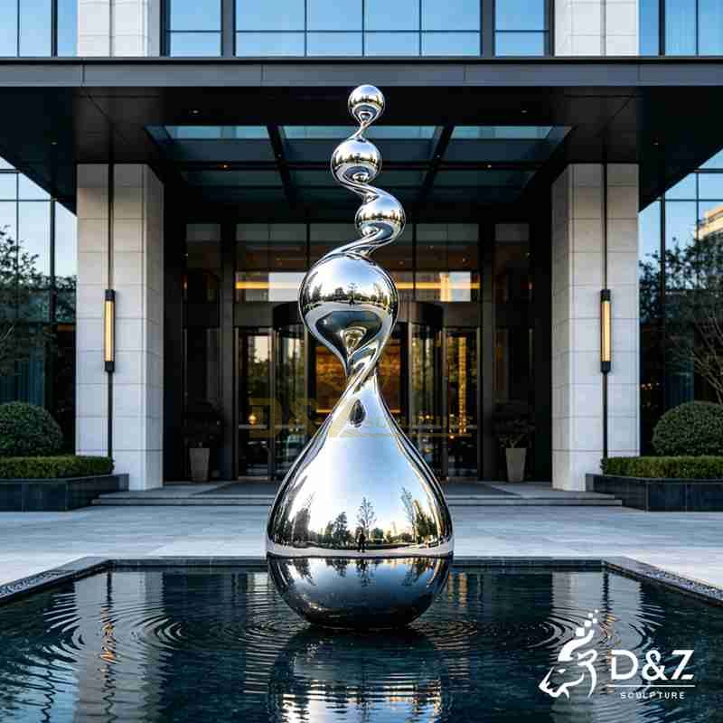 Large Modern Metal Raindrop Sculpture for Outdoor DZJ-612