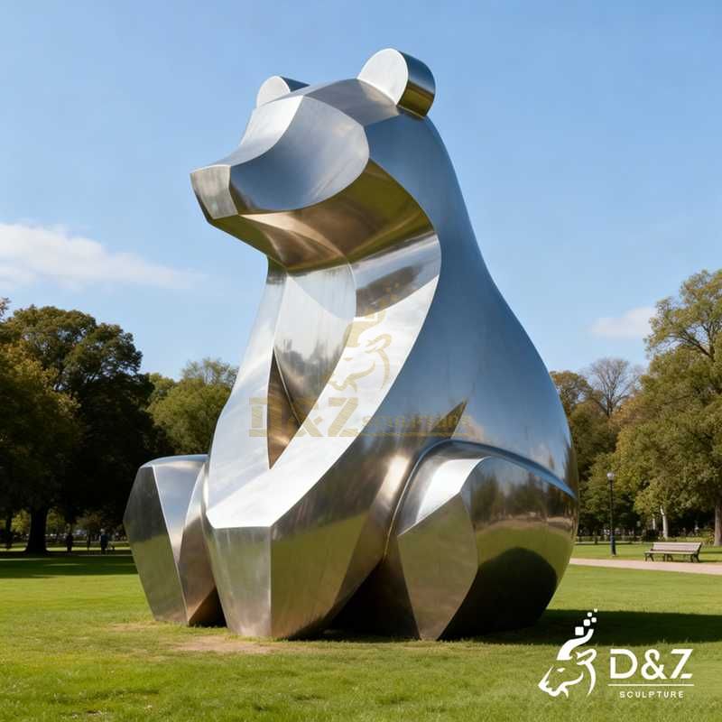 Large Outdoor Metal Abstract Bear Sculpture for Sale DZJ-616