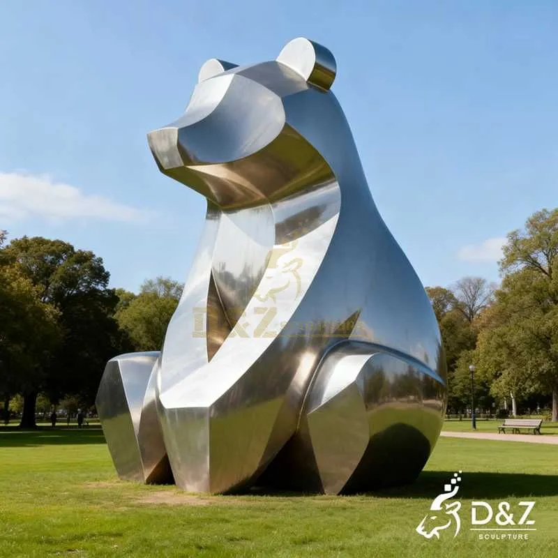 Large Outdoor Metal Abstract Bear Sculpture for Sale DZJ-616