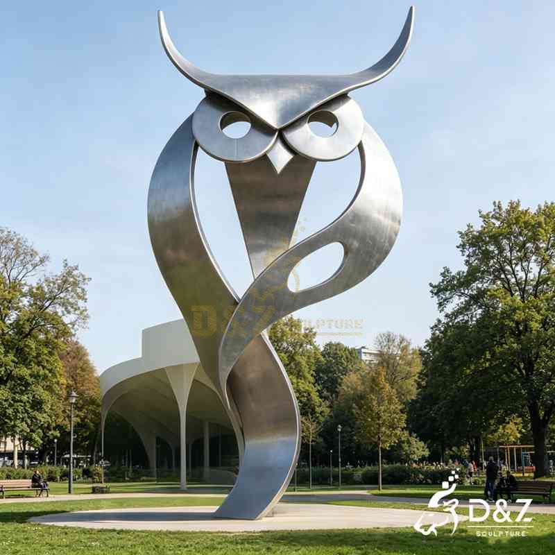 Large Metal Abstract Owl Sculpture for Outdoor DZJ-619