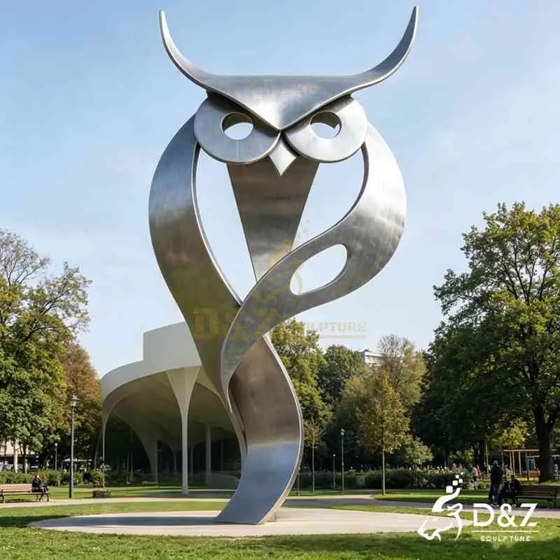 Large Metal Abstract Owl Sculpture for Outdoor DZJ-619