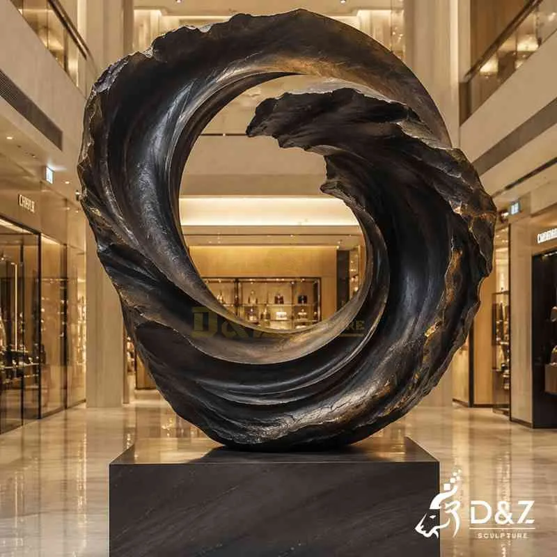 Large Bronze Abstract Wave Sculpture for Sale DZJ-626