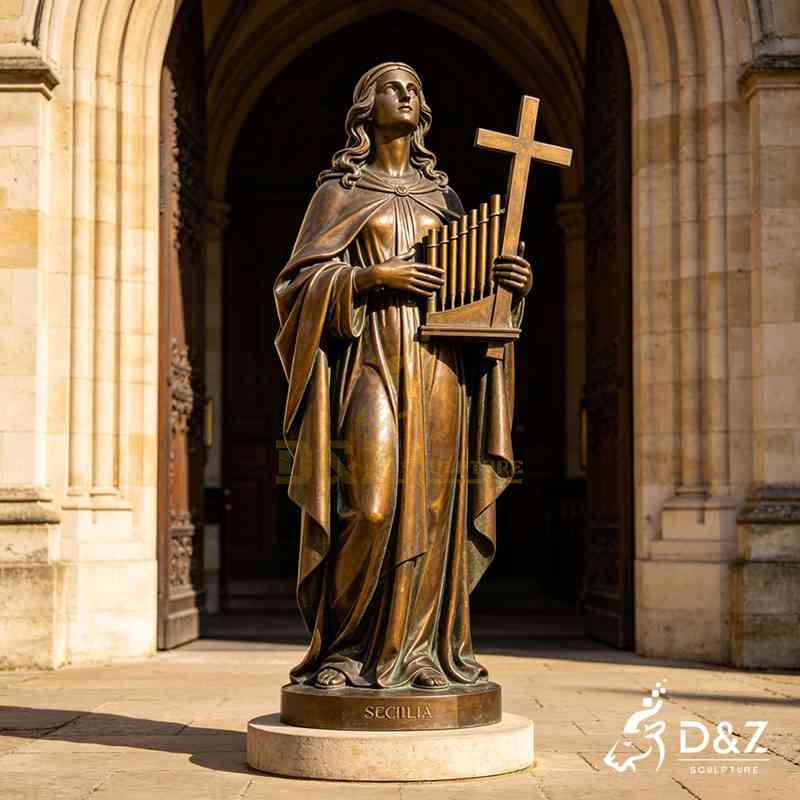 Outdoor Bronze St Cecilia Statue for Sale DZJ-632