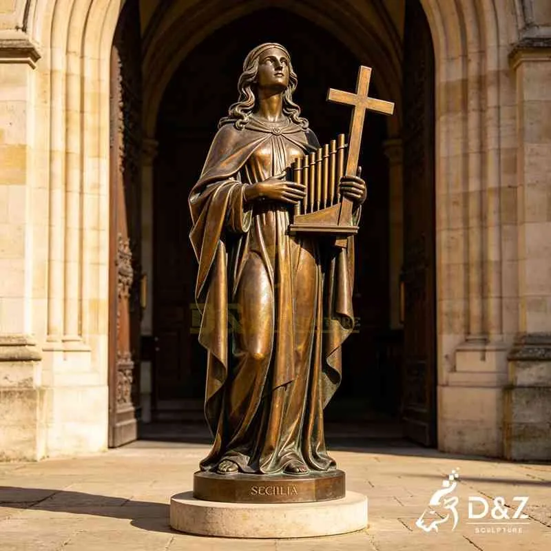 Outdoor Bronze St Cecilia Statue for Sale DZJ-632