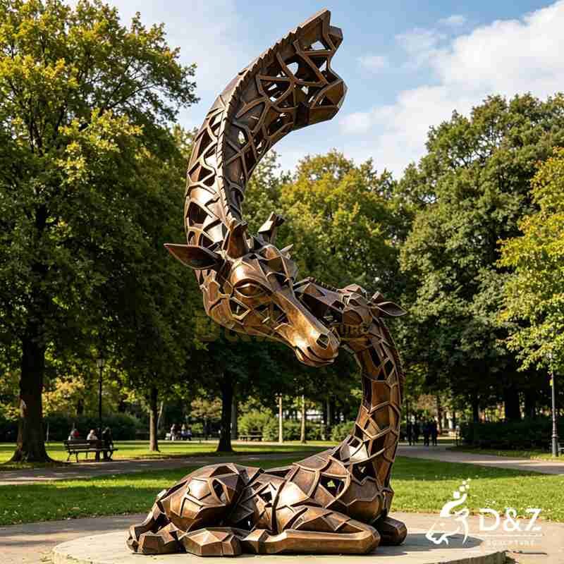 geometric giraffe statue