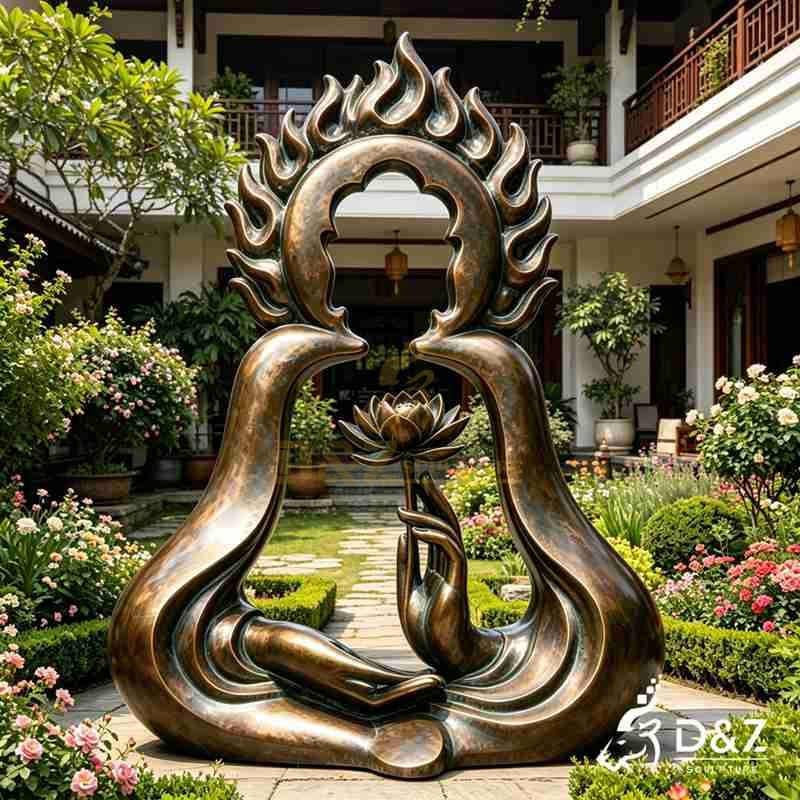 Large Bronze Sitting Abstract Buddha Statue for Garden DZJ-638