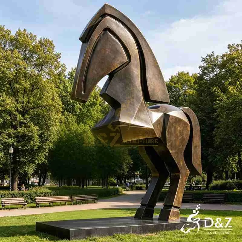Large Outdoor Bronze Abstract Horse Statue for Garden DZJ-639