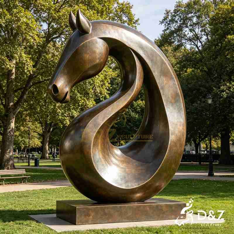 bronze horse garden statue