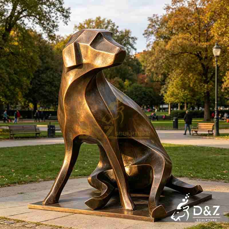 large bronze dog statue