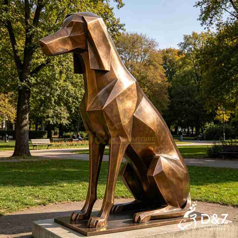 geometric dog statue