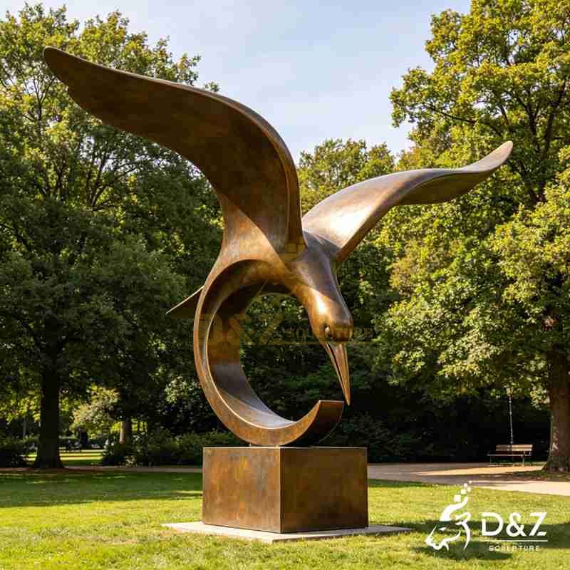 Large Outdoor Bronze Abstract Bird Statue for Garden DZJ-643