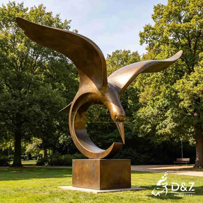 Large Outdoor Bronze Abstract Bird Statue for Garden DZJ-643