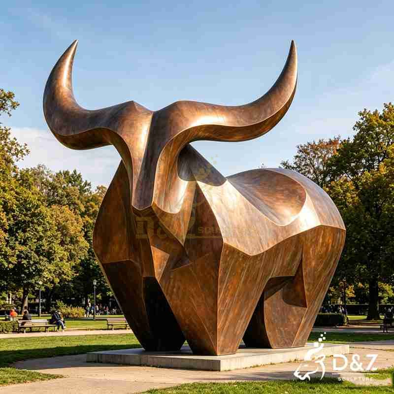 large bronze bull statue
